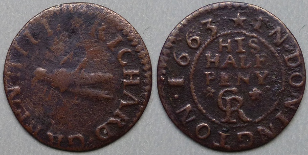 Donington, Richard Greenhill 1663 halfpenny